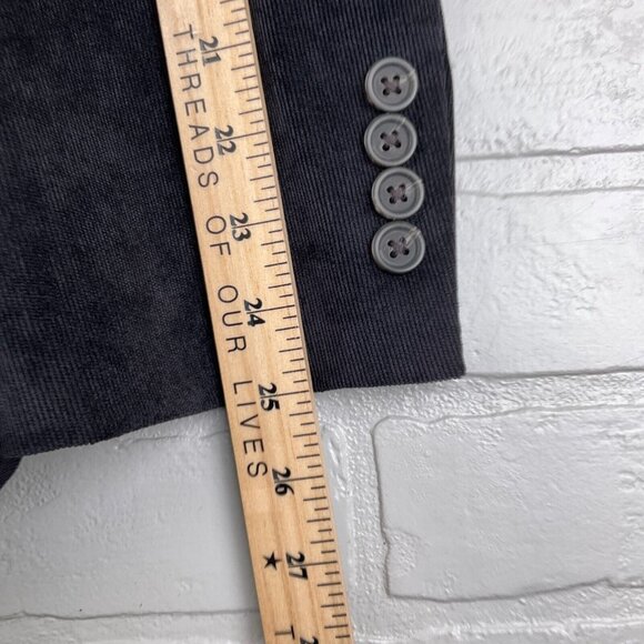 Chaps Blazer Men 44R Black Corduroy Classic Retro Academia Jacket Stretch Poly - Picture 11 of 14